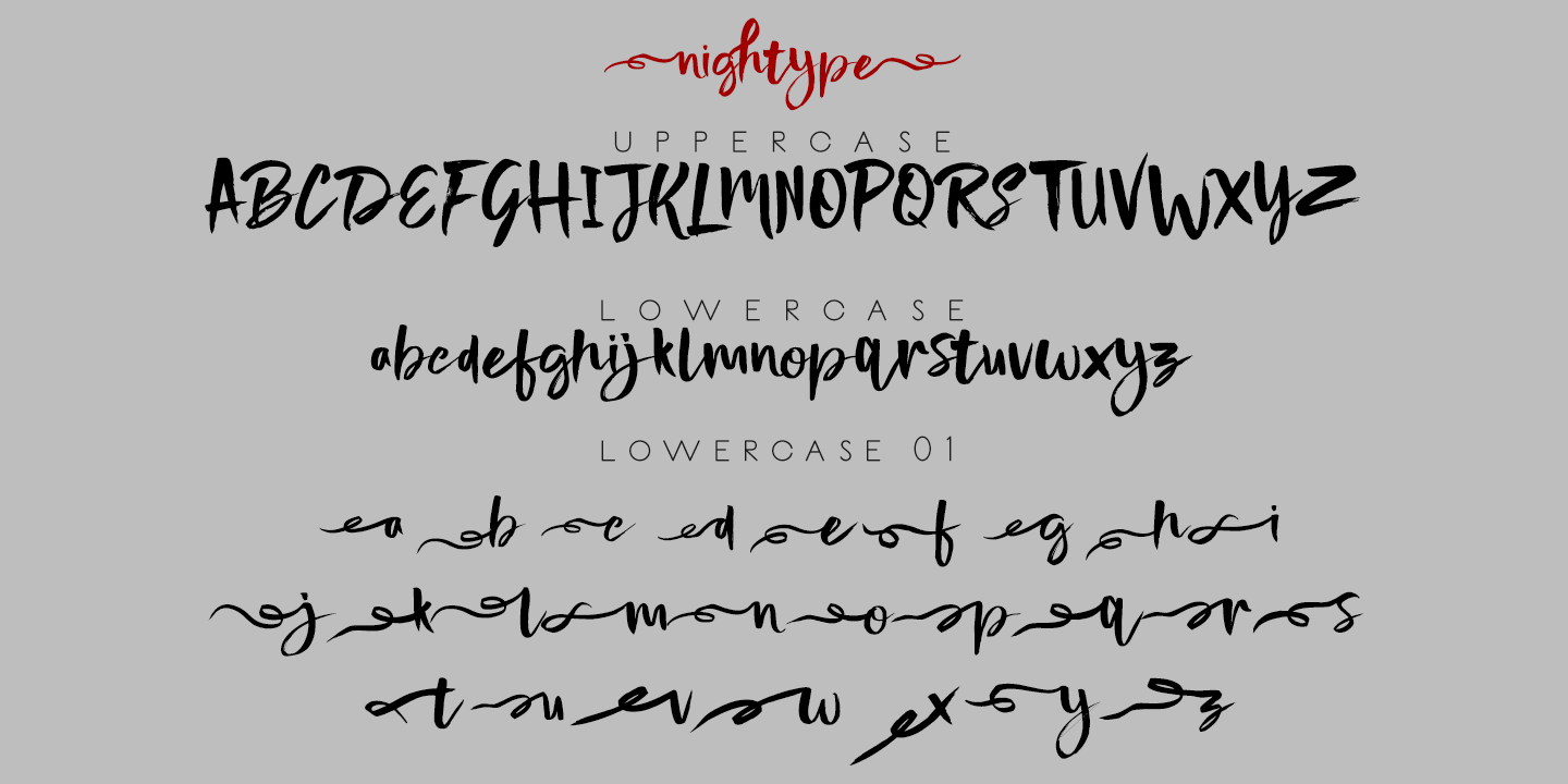 Пример шрифта Nightype Regular